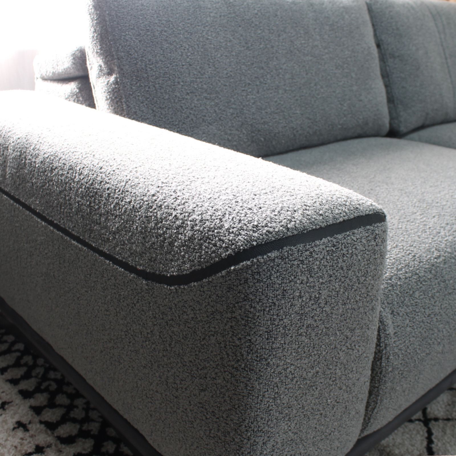 ソファー ソファ 3人掛けソファ 2人掛けソファ コンパクト ローバック ハイバック シンプル ワイドシート モダン ブークレ生地 布地 合成皮革 北欧風 おしゃれ Amabile アマービレ 選べる3サイズ 幅195/175/155cm