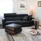 ソファー 革 レザー ソファ 本革 カウチソファ 3人掛けソファ コンパクト コーナー L字 ハイバック ローバック ヘッドレスト 3シート シンプル 黒 Lelax Vogue リラックス ヴォーグ 幅196cm 本革 半革 厚革1.5mm厚