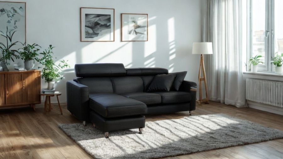 ソファ ソファー 革 レザー 本革 カウチソファ 3人掛けソファ コンパクト カウチ コーナー L字 ハイバック ローバック ヘッドレスト 3シート シンプル 白 Lelax Vogue リラックス ヴォーグ 幅196cm 本革 半革 1mm厚