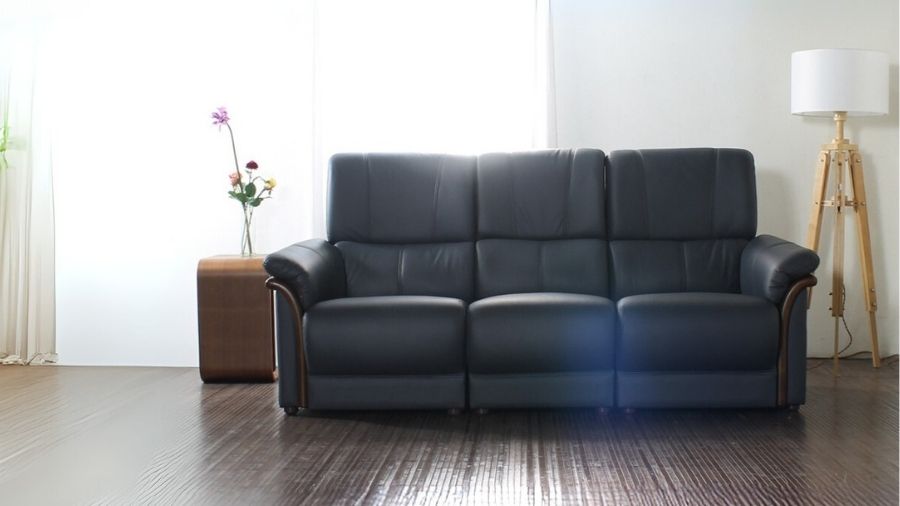 ソファ ソファー 革 レザー 本革  3人掛け コンパクト ダイニングソファ ラウンジソファ ハイバック 3シート 応接ソファ モダン 会議室 オフィス 待合室 ロビー パープル/グレイ Eterna エテルナ 幅192cm 本革 半革 1mm厚