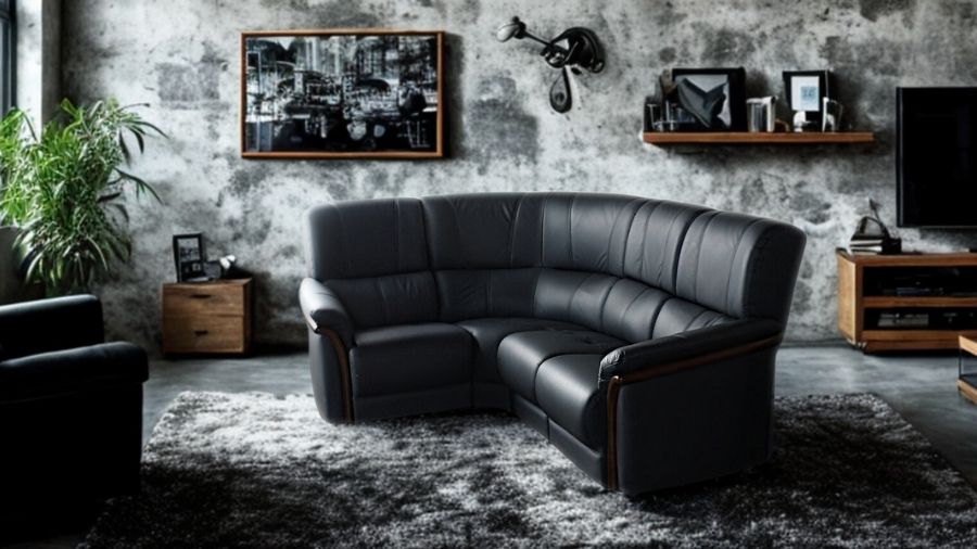 ソファ ソファー 革 レザー 本革  4人掛け コーナーソファ ダイニングソファ ラウンジソファ ハイバック 4シート 大型ソファ 応接ソファ モダン 会議室 オフィス 待合室 ロビー パープル/グレイ Eterna エテルナ 幅217cm 本革 半革 1mm厚