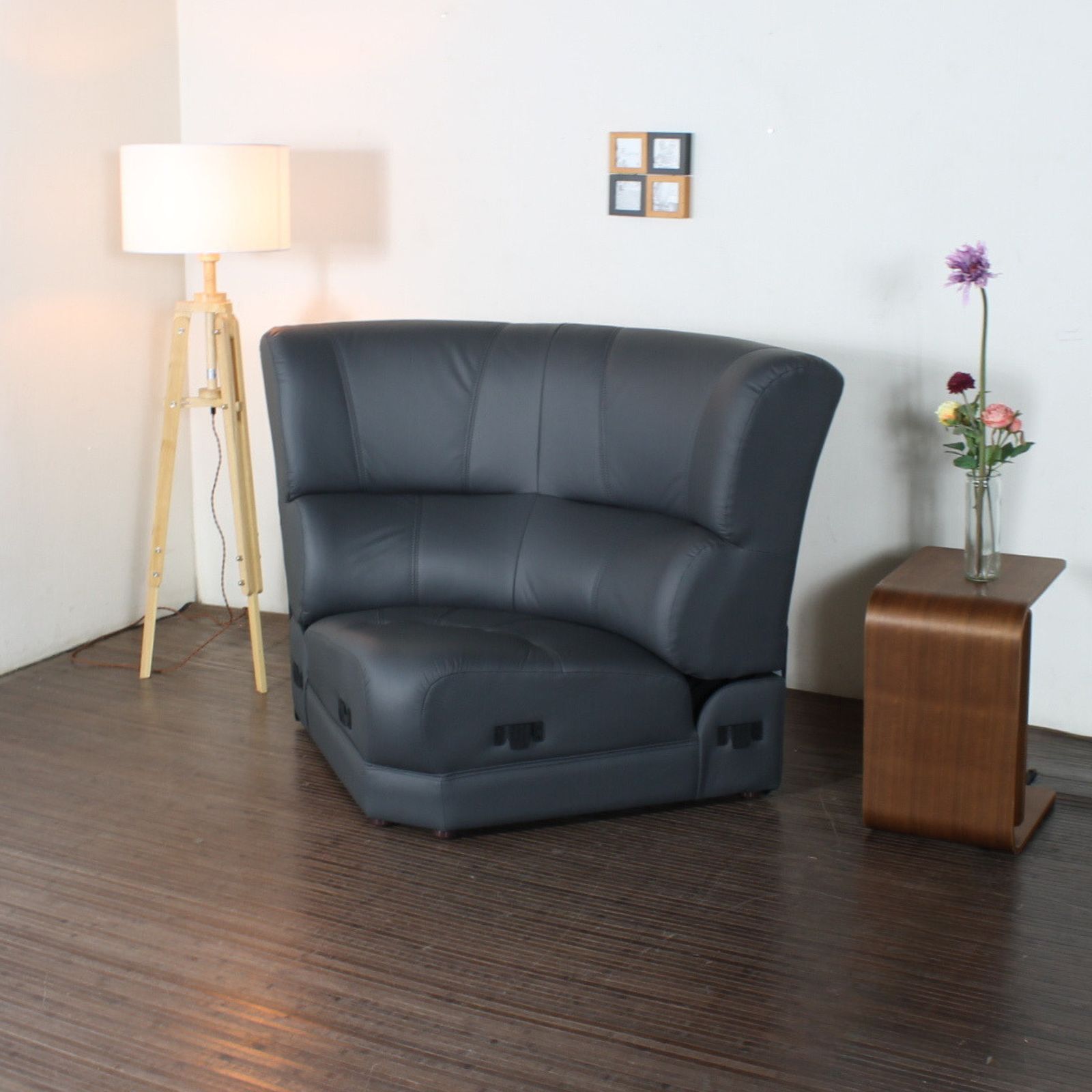 ソファ ソファー 革 レザー 本革  1人掛け コーナーソファ ダイニングソファ ラウンジソファ ハイバック 1シート コンパクト 応接ソファ モダン 会議室 オフィス 待合室 ロビー パープル/グレイ Eterna エテルナ 幅96cm 本革 半革 1mm厚