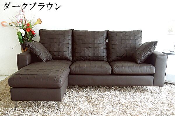 カウチソファ 本革 ダイニング ソファ レザー リビング 3人掛け L字 コンパクト コーナーソファ イタリア社ブランド革 クッション付き  おしゃれ 12色対応 設置対応可（別途） 881ap-3p-ot<br>