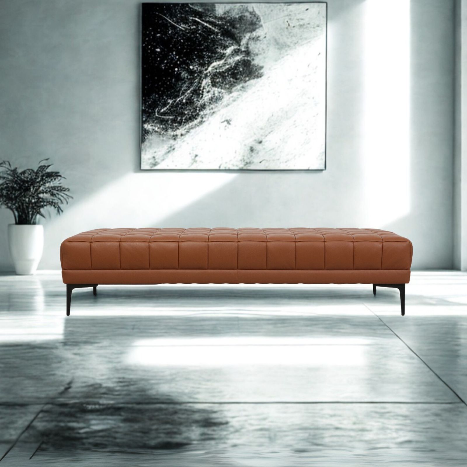 ソファ ソファー 革 レザー 本革 ベンチタイプ アイランドソファ 3人掛けソファ ダイニングソファ ラウンジソファ コンパクト ローソファ ローバック 応接ソファ シンプル オフィス 待合室 ロビー  Quadro Panca クアドロ パンカ 幅160cm 本革 半革 厚革1.5mm厚