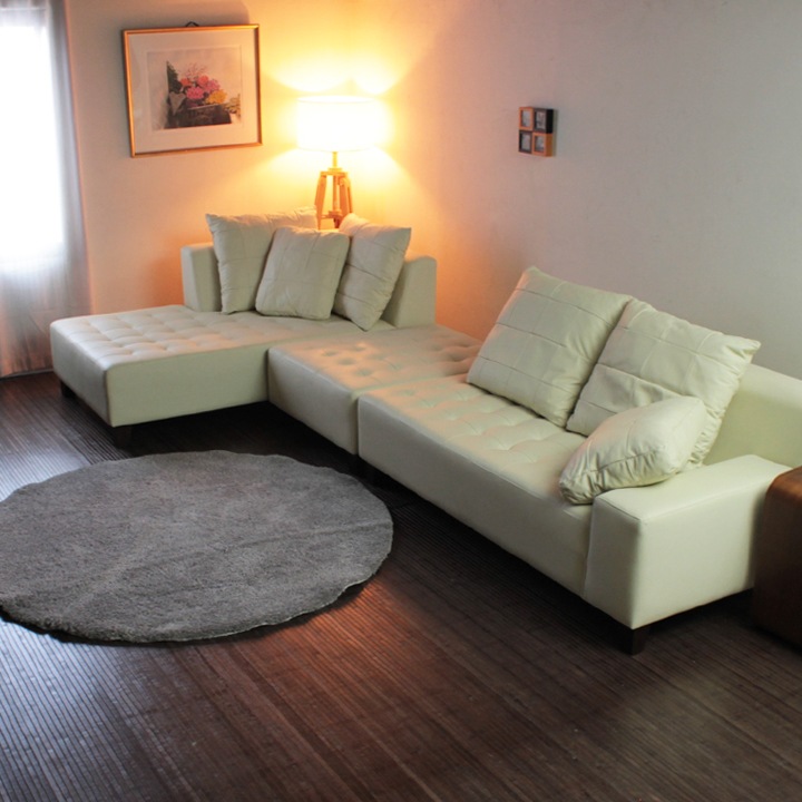 ソファ ソファー 革 レザー 本革 カウチソファ 3人掛けソファ ワイド 大型 コーナー L字 ローバック シンプル モダン オットマン付き Sogno di Lusso-246 リラックス ソーニョ デ ルッソ 幅246cm 本革 半革 厚革1.5mm厚