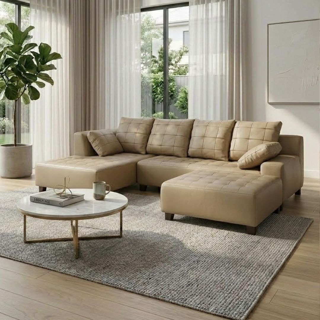 ソファ ソファー 革 レザー 本革 カウチソファ 3人掛けソファ ワイド 大型 コーナー L字 ローバック シンプル モダン オットマン付き Sogno di Lusso-246 リラックス ソーニョ デ ルッソ 幅246cm 本革 半革 厚革1.5mm厚