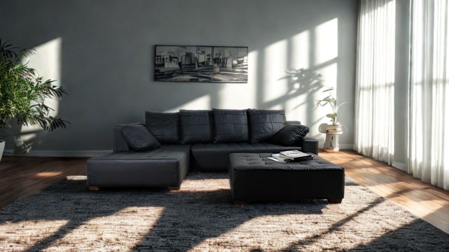 ソファ ソファー 革 レザー 本革 カウチソファ 3人掛けソファ ワイド 大型 コーナー L字 ローバック シンプル モダン オットマン付き Sogno di Lusso-246 リラックス ソーニョ デ ルッソ 幅246cm 本革 半革 厚革1.5mm厚