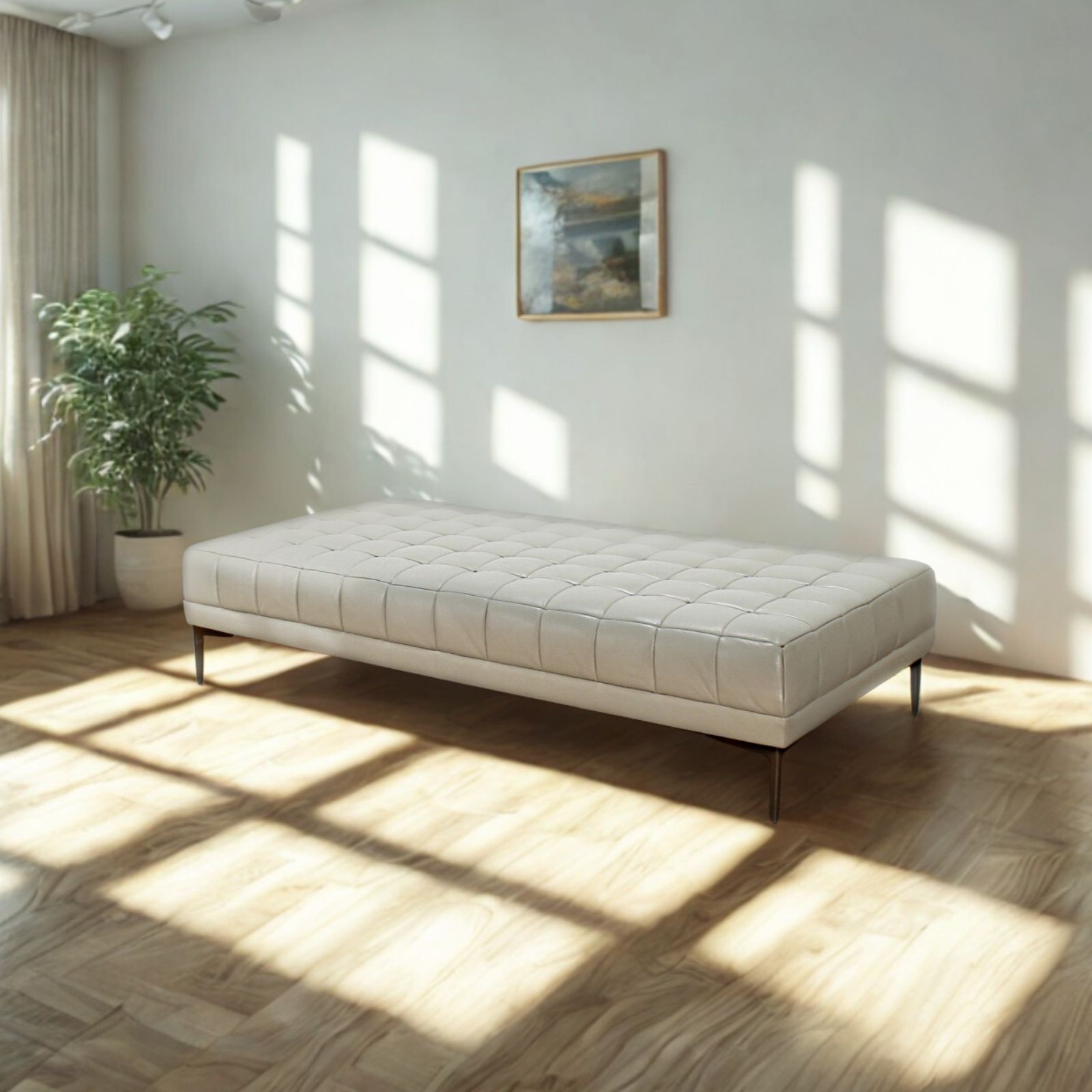 ソファ ソファー 革 レザー 本革 ベンチタイプ アイランドソファ 3人掛けソファ ダイニングソファ ラウンジソファ コンパクト ローソファ ローバック 応接ソファ シンプル 会議室 オフィス 待合室 ロビー  Quadro Panca クアドロ パンカ 幅160cm 本革 半革 1mm厚