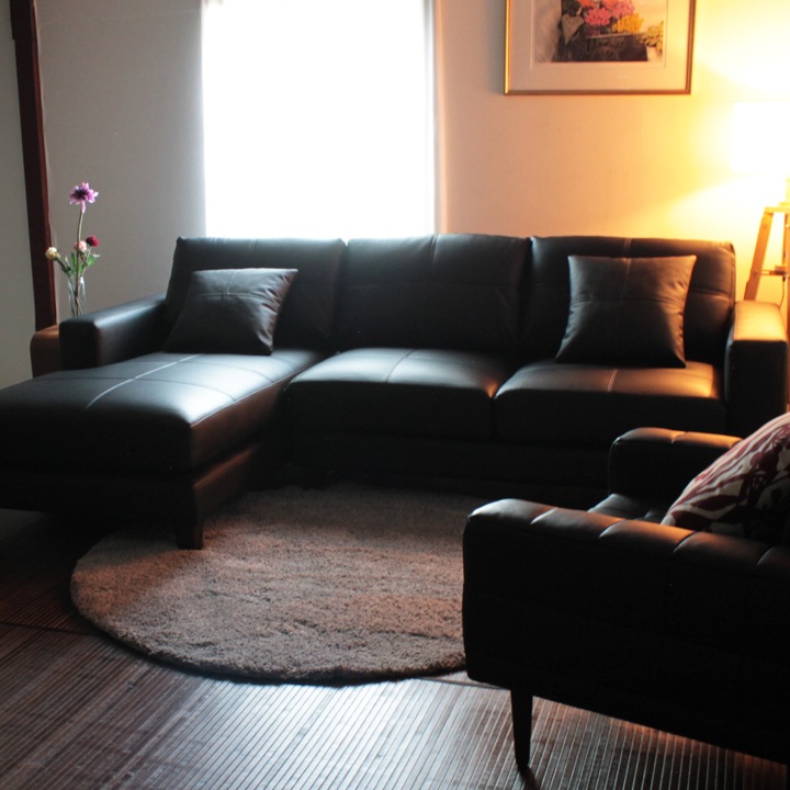 リビングカウチレザーソファ ソファー 革 レザー ソファ 本革 カウチソファ 3人掛けソファ ワイド