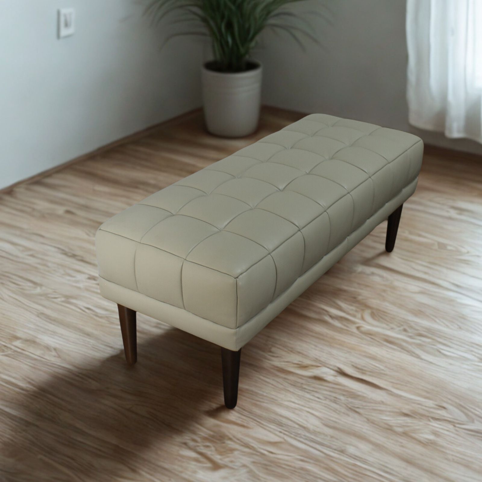 ソファ ソファー 革 レザー 本革 ベンチタイプ アイランドソファ 2人掛けソファ オットマン ダイニングソファ ラウンジソファ コンパクト ローソファ 応接ソファ シンプル 会議室 オフィス 待合室 ロビー  Quadro Panca クアドロ パンカ 幅108cm 本革 半革 1mm厚