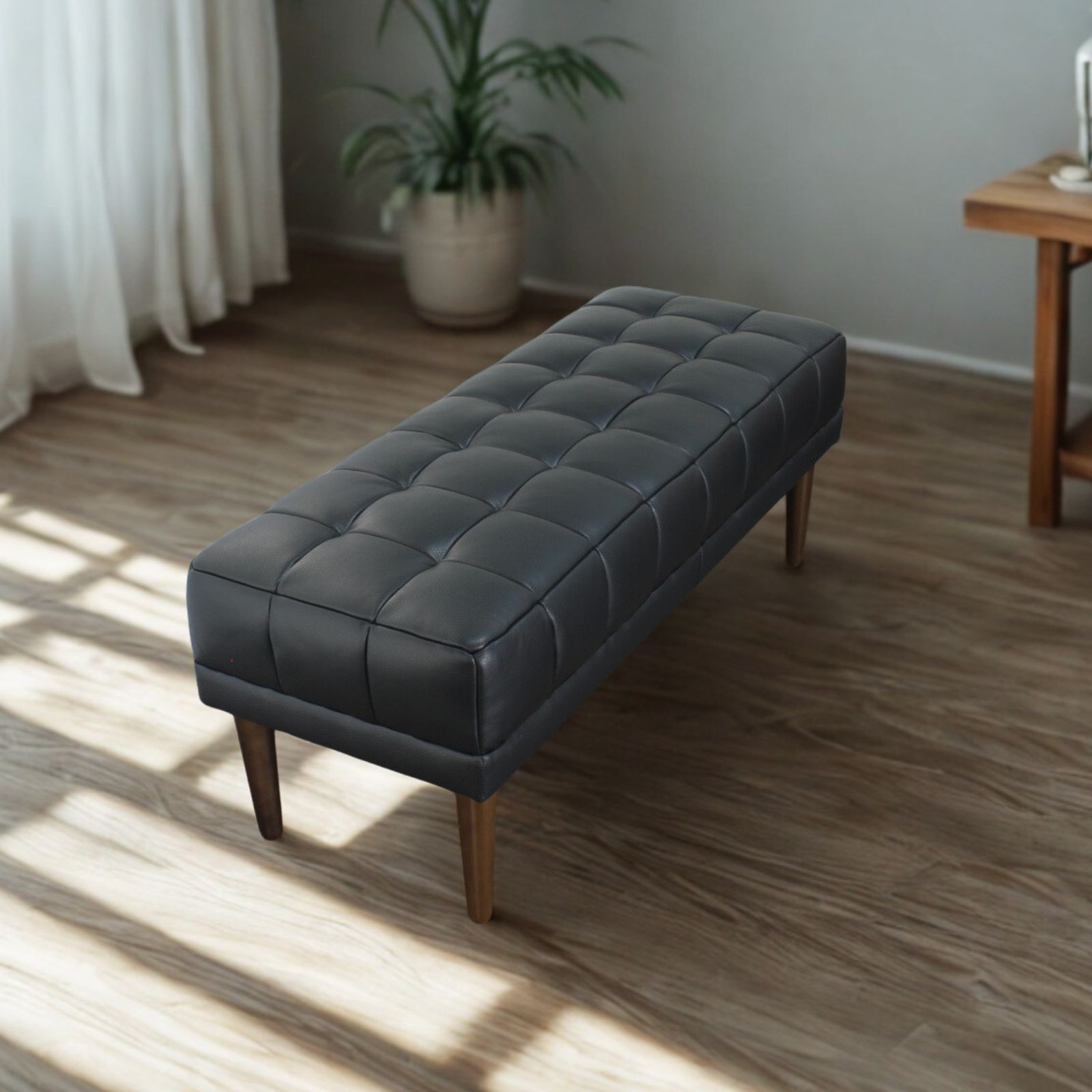 ソファ ソファー 革 レザー 本革 ベンチタイプ アイランドソファ 2人掛けソファ オットマン ダイニングソファ ラウンジソファ コンパクト ローソファ 応接ソファ シンプル 会議室 オフィス 待合室 ロビー  Quadro Panca クアドロ パンカ 幅108cm 本革 半革 1mm厚