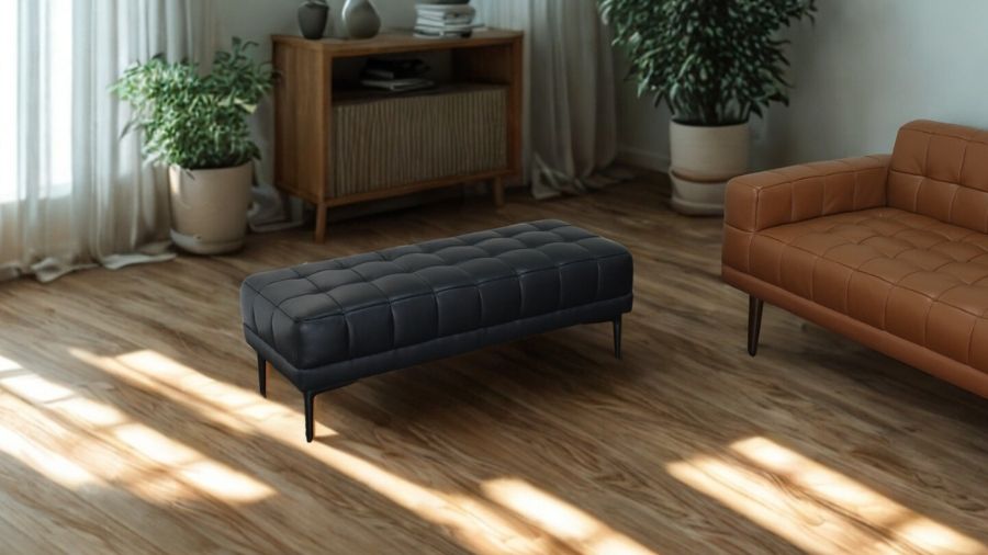 ソファ ソファー 革 レザー 本革 ベンチタイプ アイランドソファ 2人掛けソファ オットマン ダイニングソファ ラウンジソファ コンパクト ローソファ 応接ソファ シンプル 会議室 オフィス 待合室 ロビー  Quadro Panca クアドロ パンカ 幅108cm 本革 半革 1mm厚