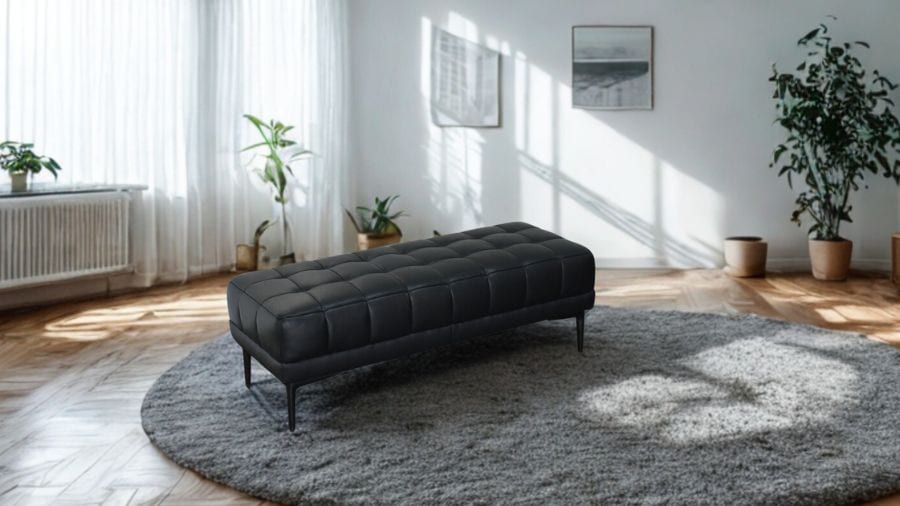 ソファ ソファー 革 レザー 本革 ベンチタイプ アイランドソファ 2人掛けソファ オットマン ダイニングソファ ラウンジソファ コンパクト ローソファ 応接ソファ シンプル 会議室 オフィス 待合室 ロビー  Quadro Panca クアドロ パンカ 幅108cm 本革 半革 1mm厚