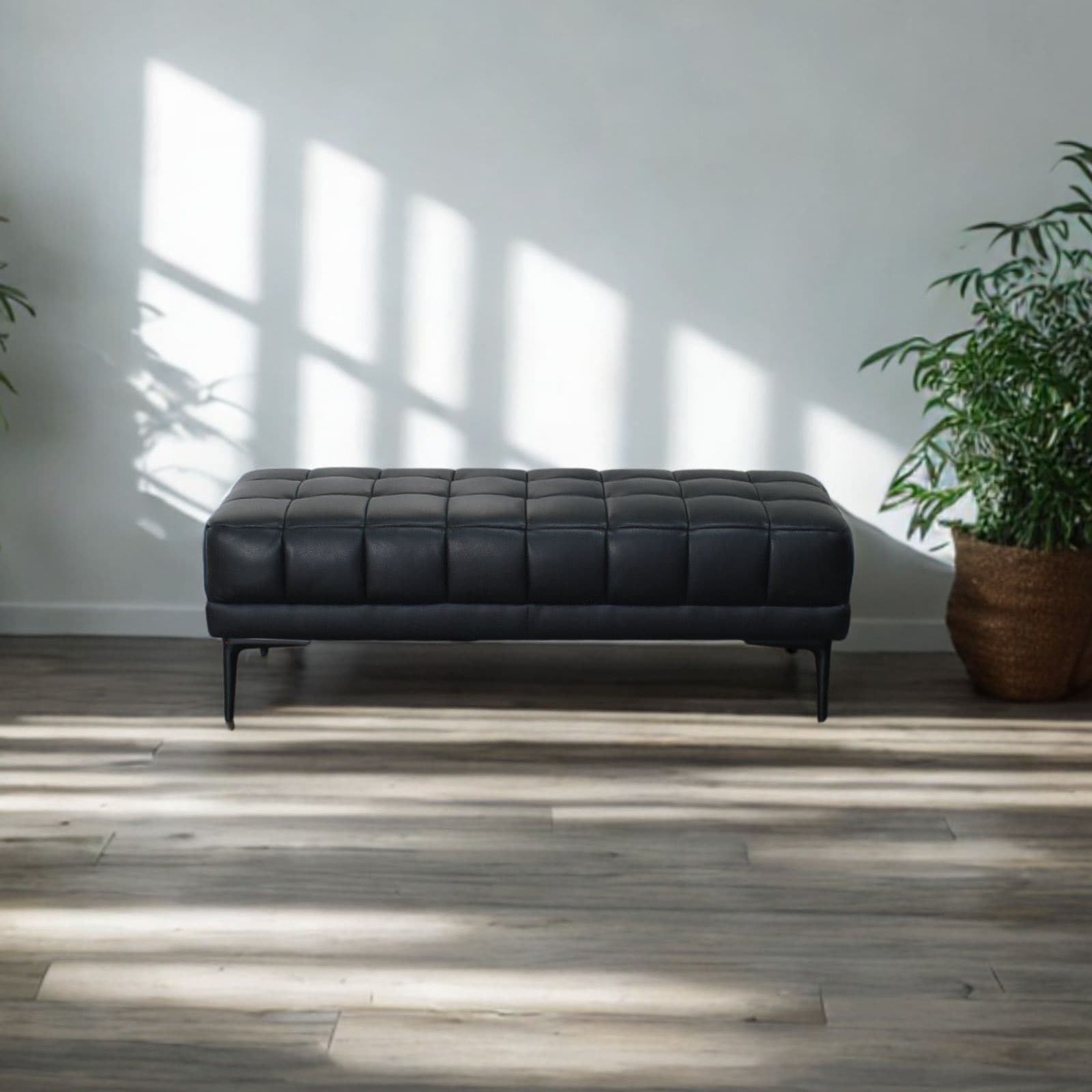 ソファ ソファー 革 レザー 本革 ベンチタイプ アイランドソファ 2人掛けソファ オットマン ダイニングソファ ラウンジソファ コンパクト ローソファ 応接ソファ シンプル 会議室 オフィス 待合室 ロビー  Quadro Panca クアドロ パンカ 幅108cm 本革 半革 1mm厚