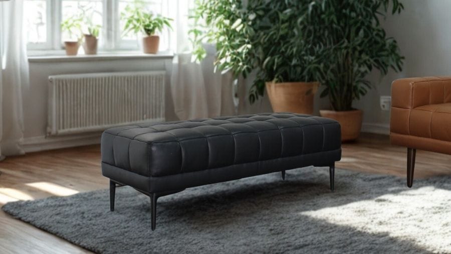 ソファ ソファー 革 レザー 本革 ベンチタイプ アイランドソファ 2人掛けソファ オットマン ダイニングソファ ラウンジソファ コンパクト ローソファ 応接ソファ シンプル 会議室 オフィス 待合室 ロビー  Quadro Panca クアドロ パンカ 幅108cm 本革 半革 厚革1.5mm厚