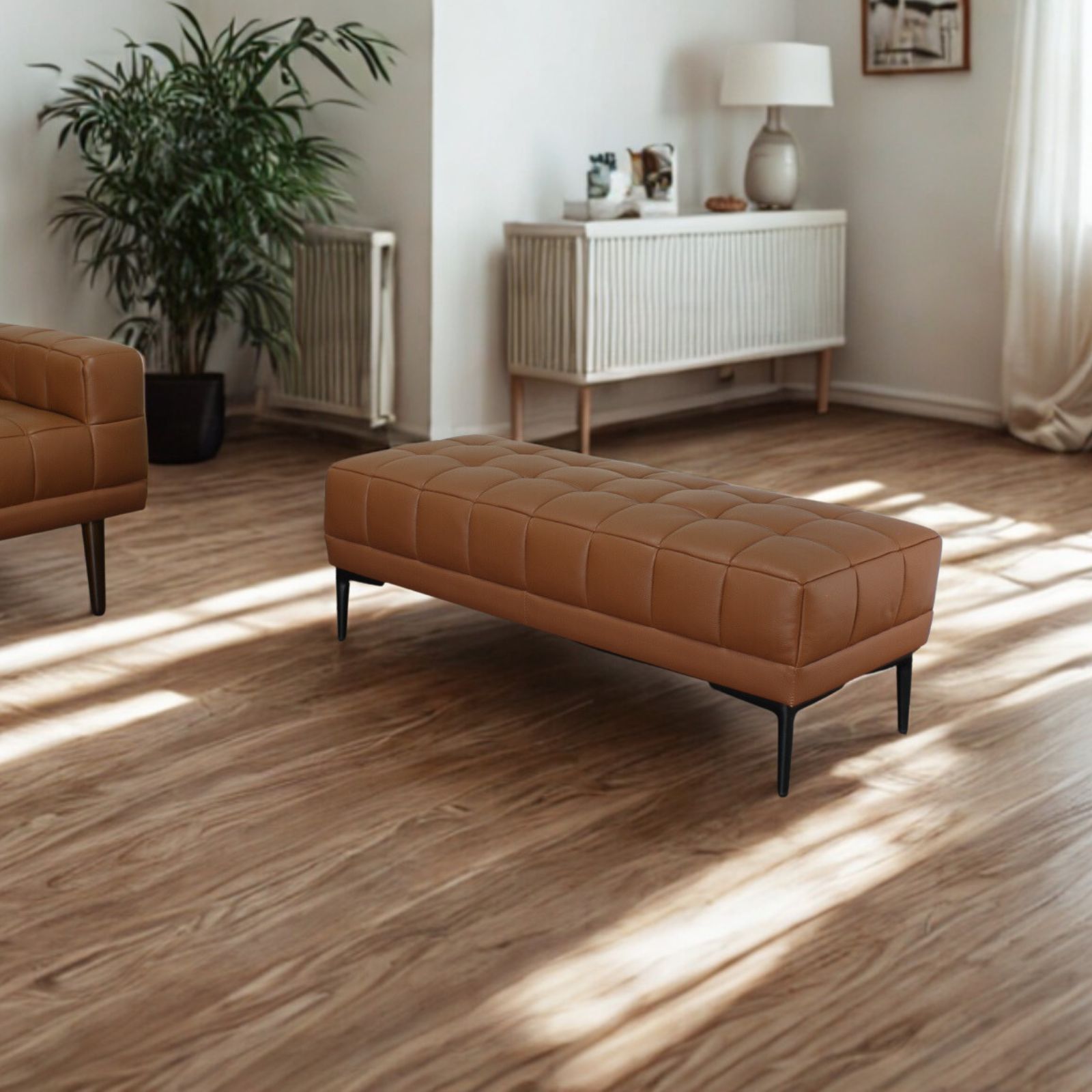 ソファ ソファー 革 レザー 本革 ベンチタイプ アイランドソファ 2人掛けソファ オットマン ダイニングソファ ラウンジソファ コンパクト ローソファ 応接ソファ シンプル 会議室 オフィス 待合室 ロビー  Quadro Panca クアドロ パンカ 幅108cm 本革 半革 厚革1.5mm厚