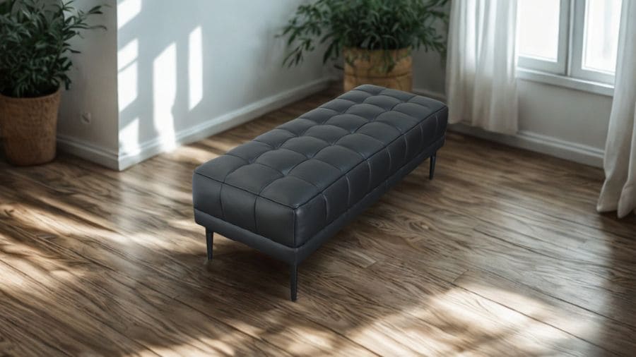 ソファ ソファー 革 レザー 本革 ベンチタイプ アイランドソファ 2人掛けソファ オットマン ダイニングソファ ラウンジソファ コンパクト ローソファ 応接ソファ シンプル 会議室 オフィス 待合室 ロビー  Quadro Panca クアドロ パンカ 幅108cm 本革 半革 厚革1.5mm厚