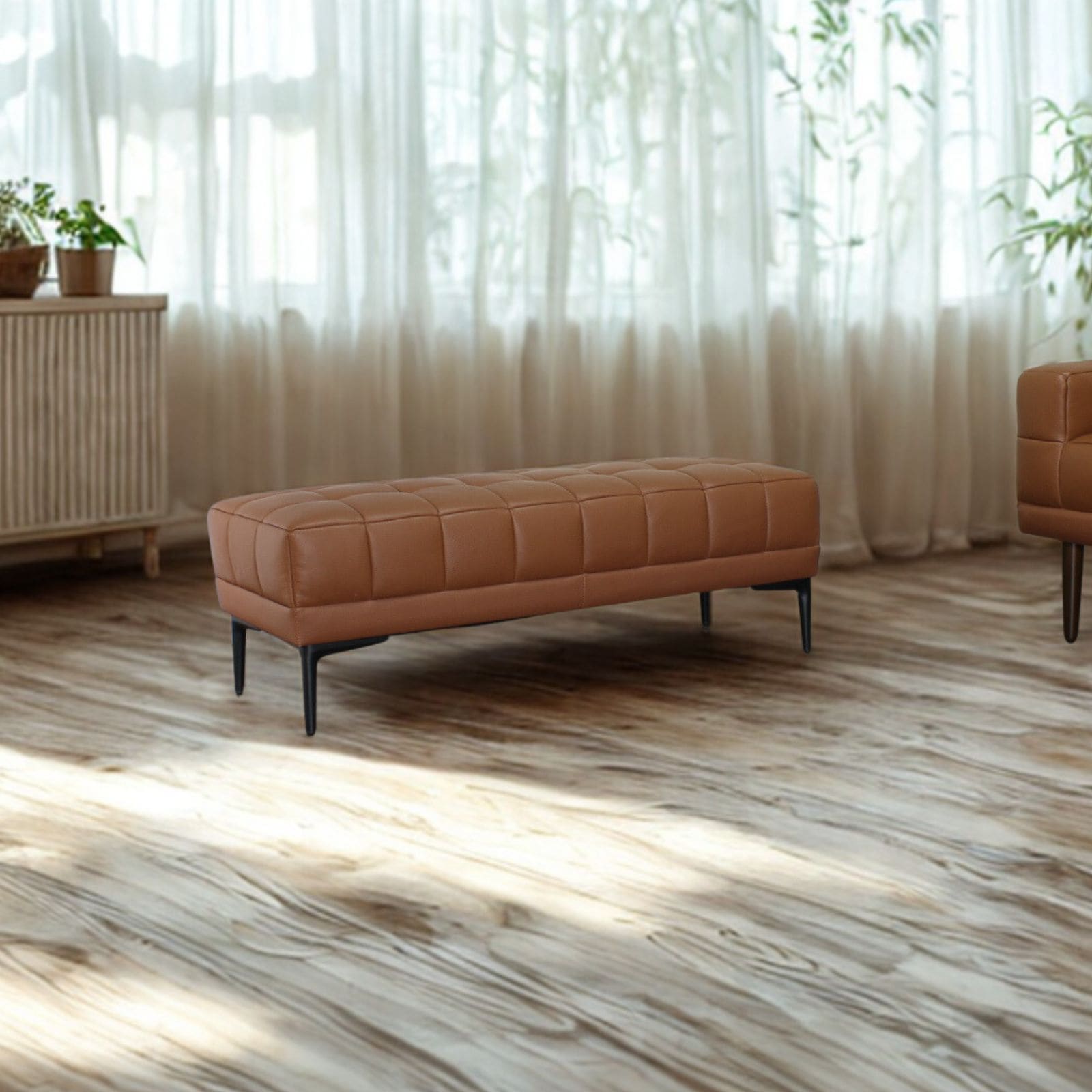 ソファ ソファー 革 レザー 本革 ベンチタイプ アイランドソファ 2人掛けソファ オットマン ダイニングソファ ラウンジソファ コンパクト ローソファ 応接ソファ シンプル 会議室 オフィス 待合室 ロビー  Quadro Panca クアドロ パンカ 幅108cm 本革 半革 厚革1.5mm厚