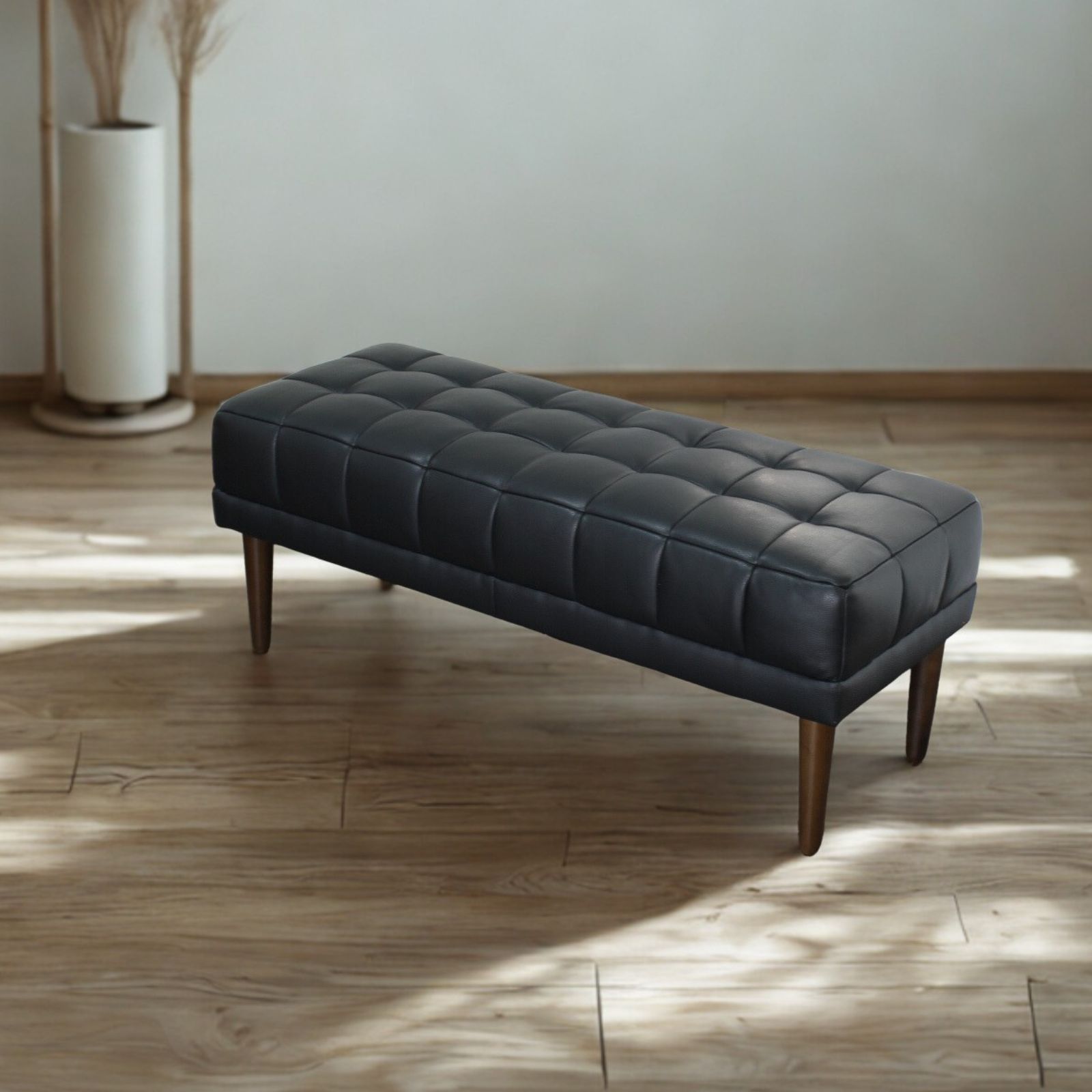 ソファ ソファー 革 レザー 本革 ベンチタイプ アイランドソファ 2人掛けソファ オットマン ダイニングソファ ラウンジソファ コンパクト ローソファ 応接ソファ シンプル 会議室 オフィス 待合室 ロビー  Quadro Panca クアドロ パンカ 幅108cm 本革 半革 厚革1.5mm厚