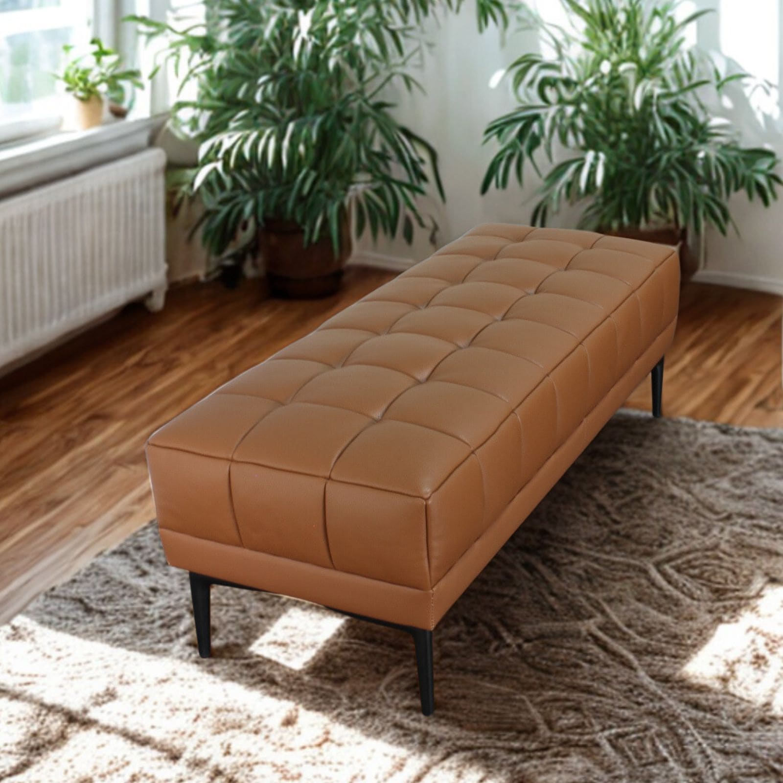 ソファ ソファー 革 レザー 本革 ベンチタイプ アイランドソファ 2人掛けソファ オットマン ダイニングソファ ラウンジソファ コンパクト ローソファ 応接ソファ シンプル 会議室 オフィス 待合室 ロビー  Quadro Panca クアドロ パンカ 幅108cm 本革 半革 厚革1.5mm厚