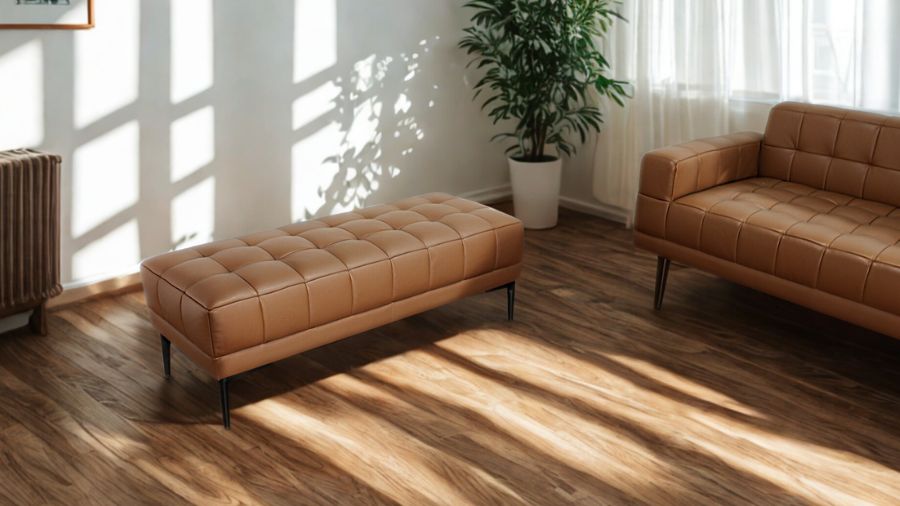 ソファ ソファー 革 レザー 本革 ベンチタイプ アイランドソファ 2人掛けソファ オットマン ダイニングソファ ラウンジソファ コンパクト ローソファ 応接ソファ シンプル 会議室 オフィス 待合室 ロビー  Quadro Panca クアドロ パンカ 幅108cm 本革 半革 厚革1.5mm厚