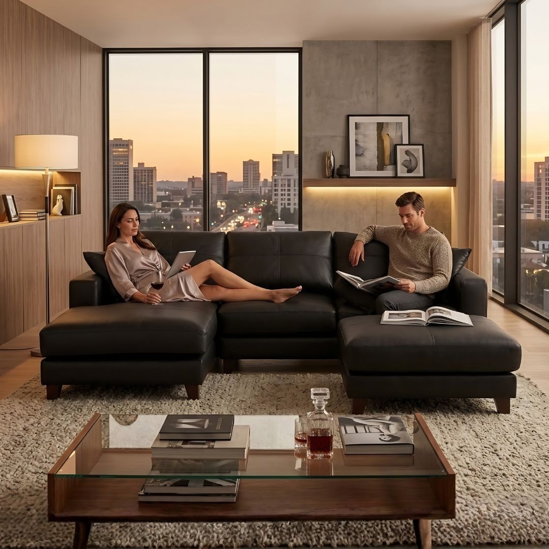 ソファー 革 レザー ソファ 本革 カウチソファ 3人掛けソファ ワイド 大型 大きい カウチ コーナー L字 ローバック シンプル 3シート 黒 ブラック Lelax Vivace-250 リラックス ヴィヴァーチェ 幅250cm 本革 半革 本革1mm厚