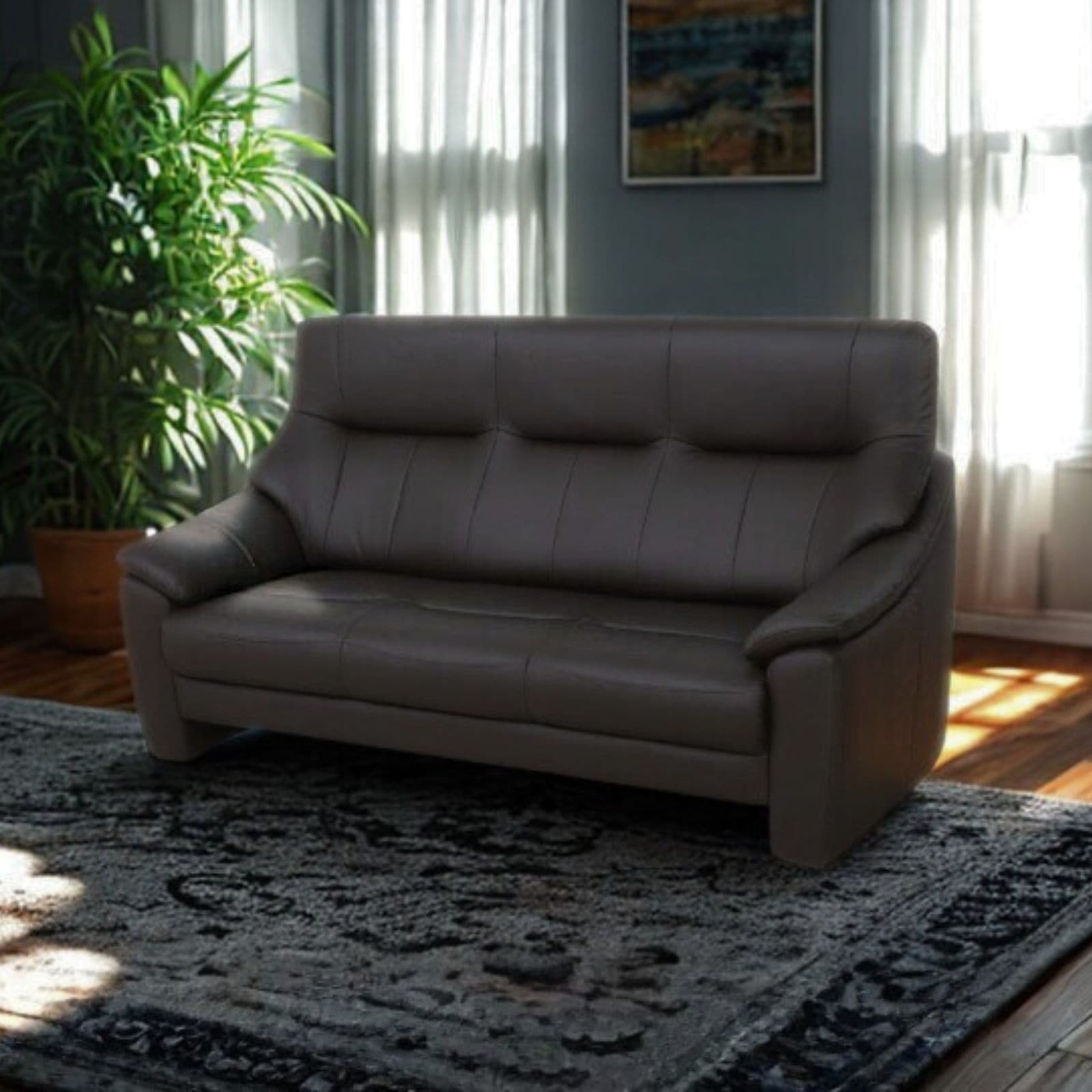 ソファ 革 レザー 本革 3人掛けソファ ワイド 3人掛け ハイバック コンパクト シンプル モダン リビング ダイニング Aurora アウローラ 選べる全7サイズ 幅188cm/178cm 本革1mm厚 半革【シート奥行き:奥浅タイプ】