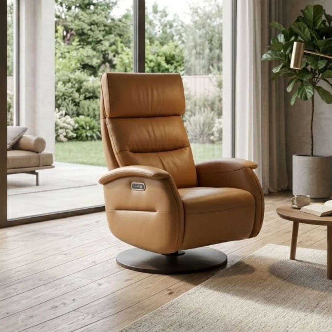 本革 リクライニングチェア パーソナルソファ 一人掛け 1人用 ハイバック 回転 2モーター トープ おしゃれ 北欧 モダン リビング 書斎 リラックス 映画鑑賞 読書 高級感 父の日 敬老の日 【Eleonora リラックス エレオノーラ  幅75cm 本革1mm厚 LELAX】