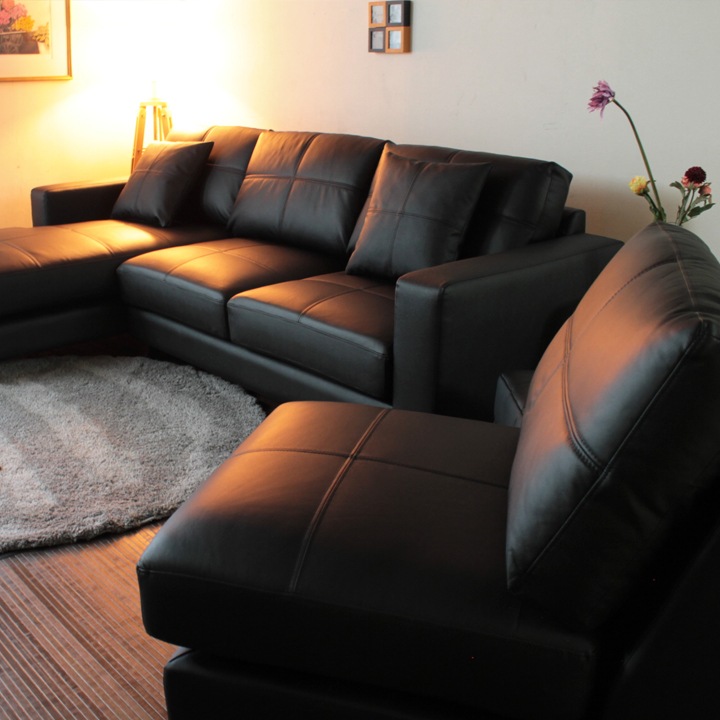 ソファ ソファー 革 レザー 本革 カウチソファ 4人掛けソファ ワイド 大型 コーナー L字 ローバック シンプル 4シート モダン アームレスソファ付き Lelax Vivace-323 リラックス ヴィヴァーチェ 幅323cm 本革 半革 本革1mm厚