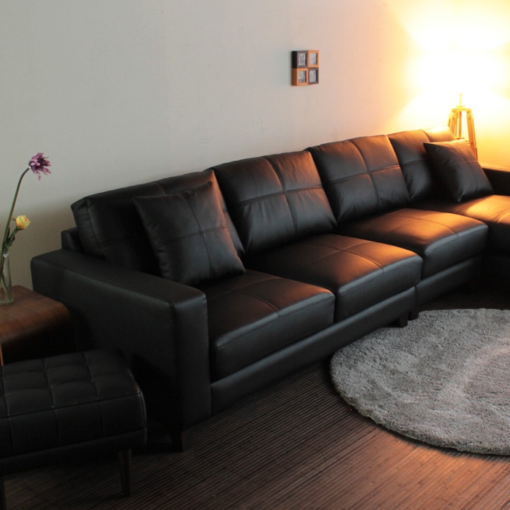 ソファ ソファー 革 レザー 本革 カウチソファ 4人掛けソファ ワイド 大型 コーナー L字 ローバック シンプル 4シート モダン アームレスソファ付き Lelax Vivace-323 リラックス ヴィヴァーチェ 幅323cm 本革 半革 本革1mm厚