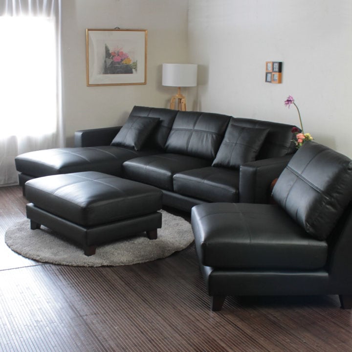 ソファ ソファー 革 レザー 本革 カウチソファ 4人掛けソファ ワイド