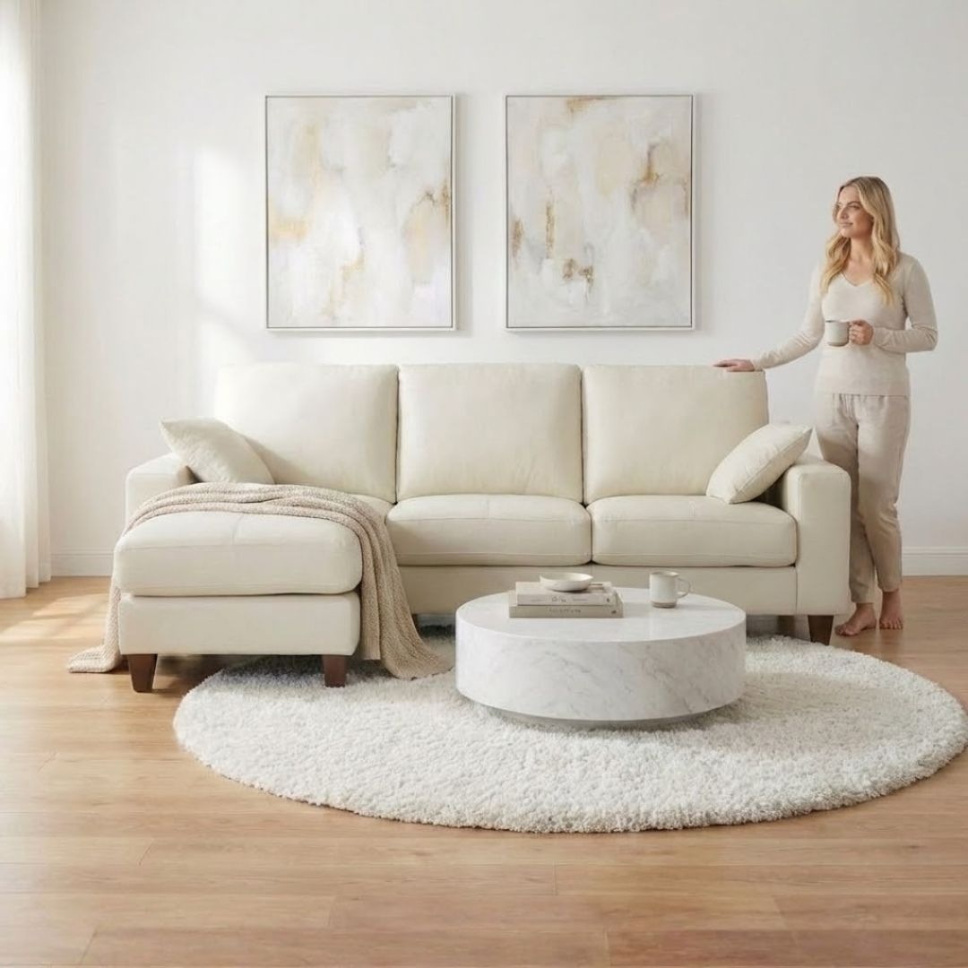 ソファー 革 レザー ソファ 本革 カウチソファ 3人掛けソファ コンパクト コーナー L字 ローバック 3シート シンプル モダン ポケットコイル 白 ホワイト Lelax Valencia-C リラックス バレンシア 幅198cm 本革 半革 1mm厚