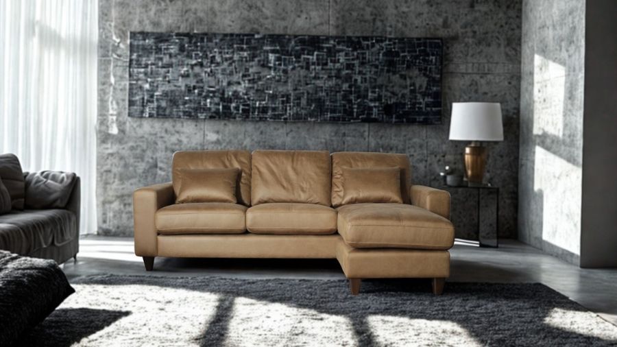 ソファー ソファ カウチソファ 3人掛けソファ コンパクト カウチ コーナー L字 ローバック 3シート シンプル モダン ポケットコイル クッション付き 茶 ブラウン ヴィンテージ調 Lelax Valencia-C リラックス バレンシア 幅198cm 布地 合成皮革