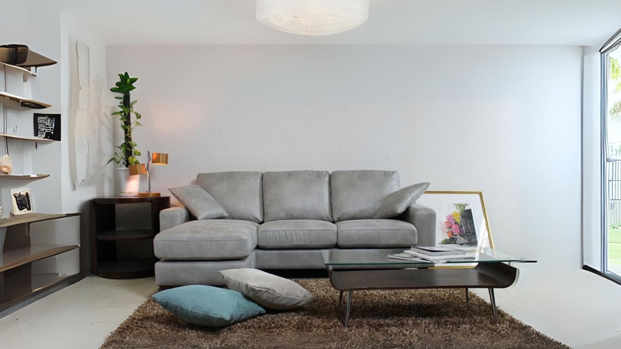 ソファー ソファ カウチソファ 3人掛けソファ コンパクト カウチ コーナー L字 ローバック 3シート シンプル モダン ポケットコイル クッション付き 茶 ブラウン ヴィンテージ調 Lelax Valencia-C リラックス バレンシア 幅198cm 布地 合成皮革