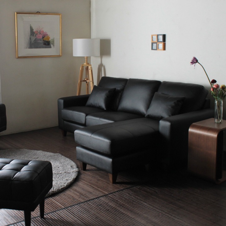 ソファー 革 レザー ソファ 本革 カウチソファ 3人掛けソファ コンパクト カウチ コーナー L字 ローバック 3シート シンプル モダン ポケットコイル Lelax Valencia-C リラックス バレンシア 幅198cm 本革 半革 厚革1.5mm厚