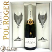 ꥸʥ 饹 դ ե ܥå ݥ  ֥å 쥼 NV Ȣ  ѥ ɸ  750ml Pol Roger Brut Reserve glass set Gift Box