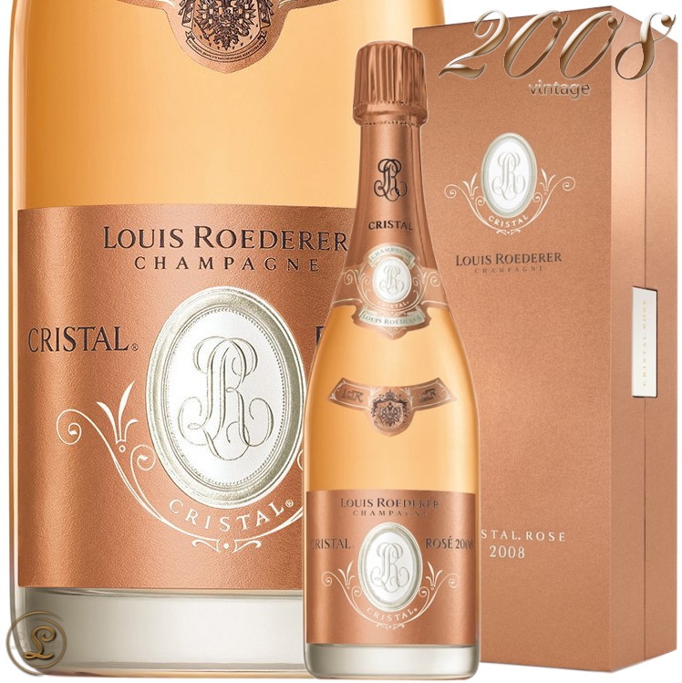 2008 ꥹ  ơ 륤 ǥ졼 ե ܥå ѥ ROSE ɸ 750ml Louis Roederer Cristal vintage Rose Gift Box