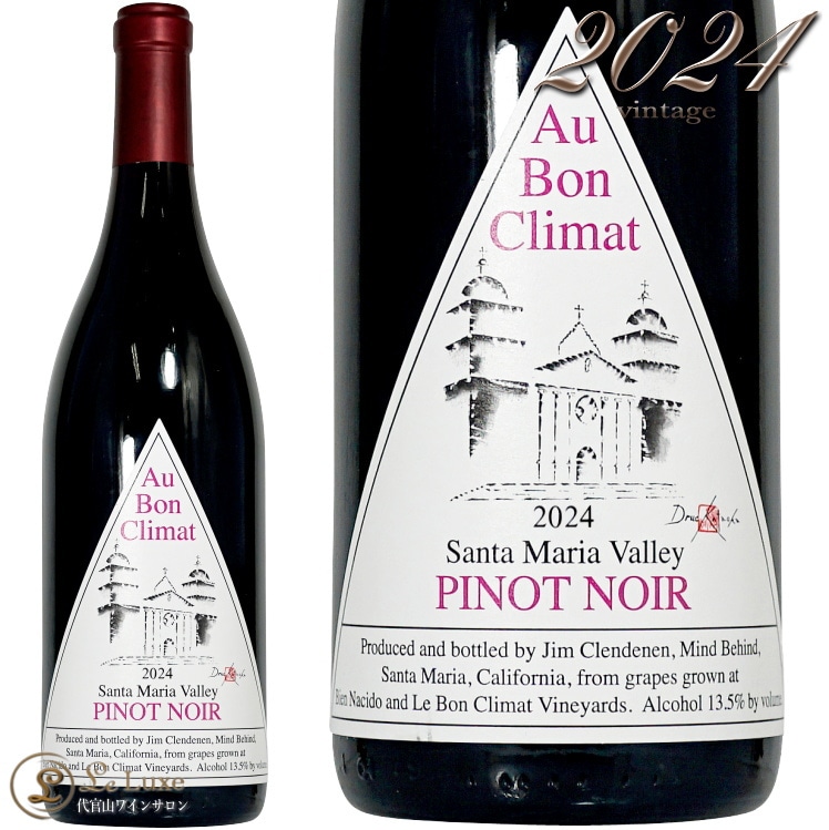 2024 �ԥ� �Υ�� �ߥå���� ��٥� ���� �ܥ� ����� ������ �֥磻�� �ɸ� 750ml Au Bon Climat Mission Label Pinot Noir
