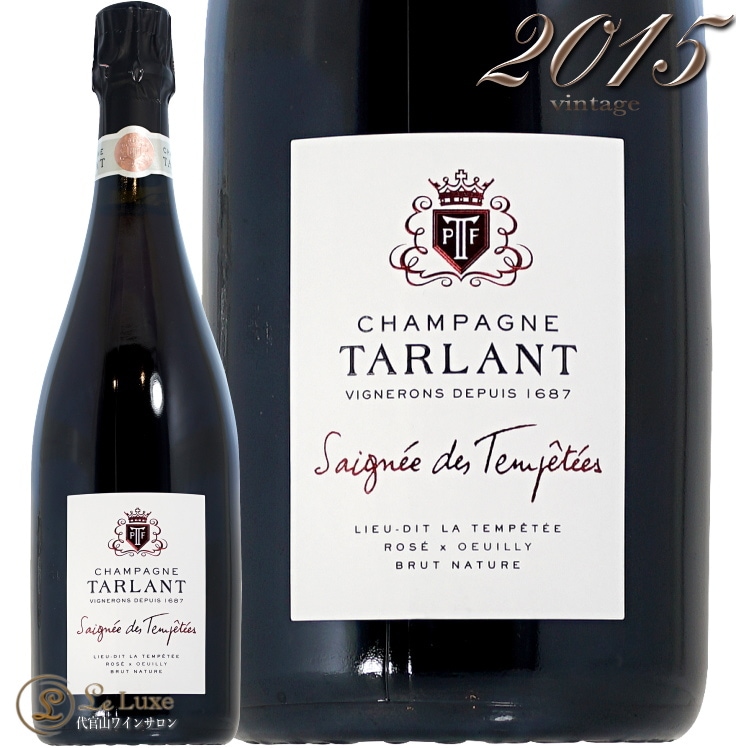 2015 ���� ���˥� ����ڥå� ������ �����ѥ� ������ Rose �ɸ� 750ml Champagne Tarlant Rose Saignee des Tempetees