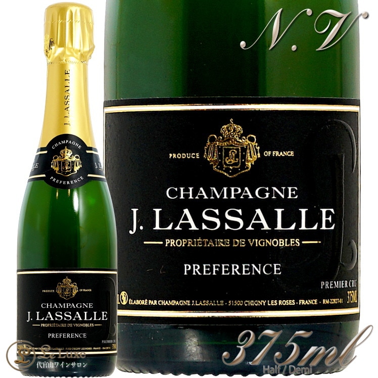 NV  ץե ֥å ץߥ  J.饵 ϡ   ѥ ɸ  375ml J.Lassalle Cuvee Preference Brut 1er Cru demi half