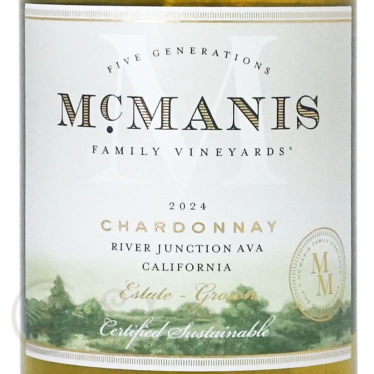 2024 シャルドネ リヴァー ジャンクション カリフォルニア マックマニス ファミリー ヴィンヤード 正規品 白ワイン 750ml Mcmanis Family Vinyard Chardonnay River Junction California