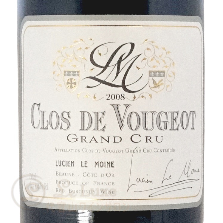 2008 ���� �������� ����� ����� �륷���� �� ����� �֥磻�� �ɸ� 750ml Lucien Le Moine Clos Vougeot Grand Cru