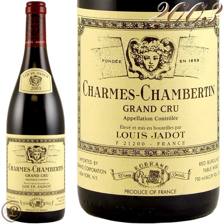 2003  ٥륿   륤   磻 ɸ եܥǥ 750ml Louis Jadot Charmes Chambertin Grand Cru