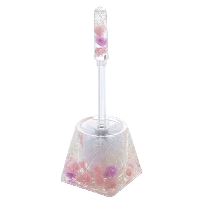 アクリルフラワー　トイレブラシセット　スウィートローズ　【薔薇雑貨　ローズ雑貨　サニタリーグッズ　水中花　造花　トイレタリー】