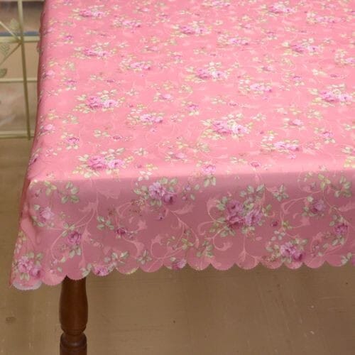 【メール便可】ローズ柄テーブルクロス（９０×９０センチ）　撥水加工　【薔薇雑貨　花柄　トップクロス　テーブルセンター　ランチョンマット　テーブルウェア】