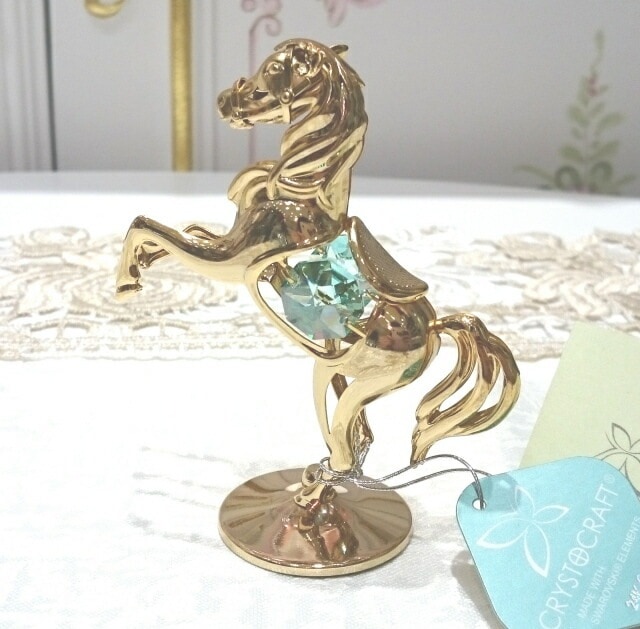 スワロフスキー　ポニー　【キラキラ小物　インテリア雑貨　置物　ギフト　プレゼント　お祝い　プリンセス】