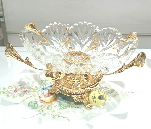 スワロフスキーコンポート　【キラキラ小物　インテリア雑貨　置物　ギフト　プレゼント　お祝い　プリンセス】