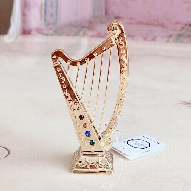 スワロフスキー　ハープ　【キラキラ小物　インテリア雑貨　置物　ギフト　プレゼント　お祝い　プリンセス】