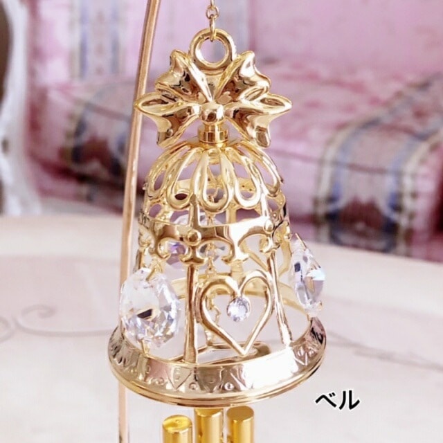 スワロフスキーオーナメント　ドアベル　ベル（専用スタンド付き）　【キラキラ小物　インテリア雑貨　置物　ギフト　プレゼント　お祝い　プリンセス】