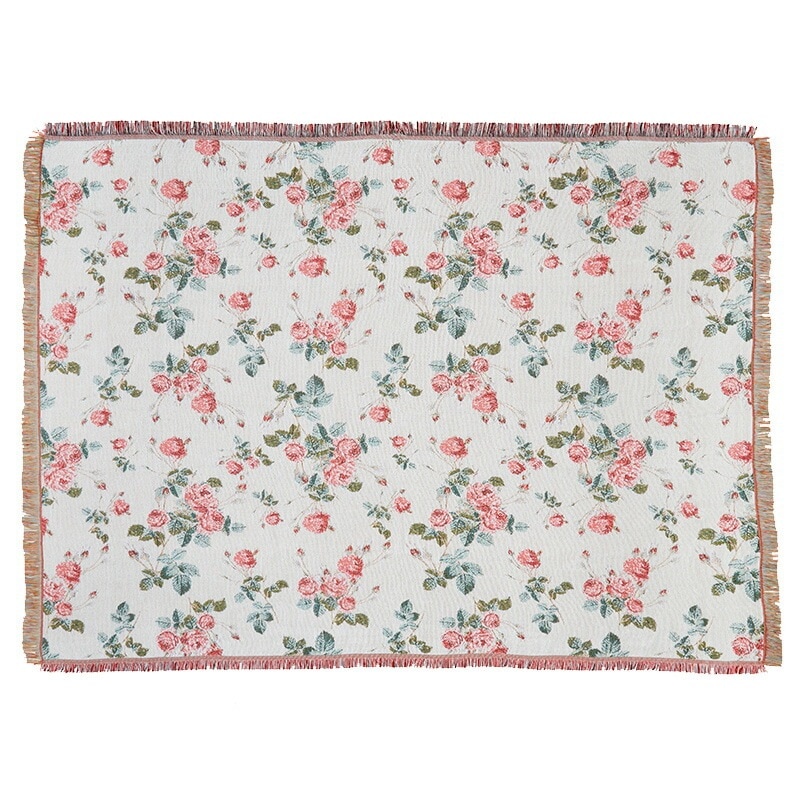 ゴブランマルチカバー（１８０×２３５センチ）　ルドゥーテローズ　【薔薇雑貨　ローズ　花柄　フロアマット　ラグマット　ベッドカバー　ソファカバー】